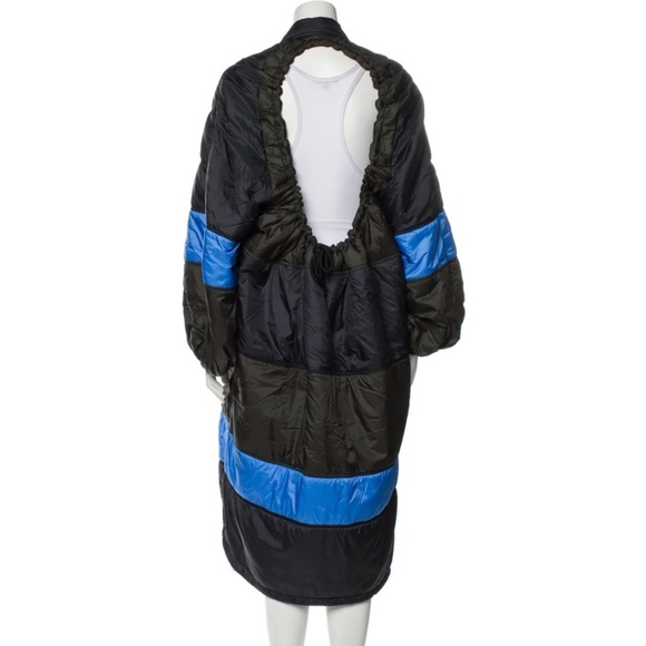 GANNI X66°NORTH Vatnajökull Quilted Black Green Open Back Puffer Coat Dress XS/S - Picture 8 of 12
